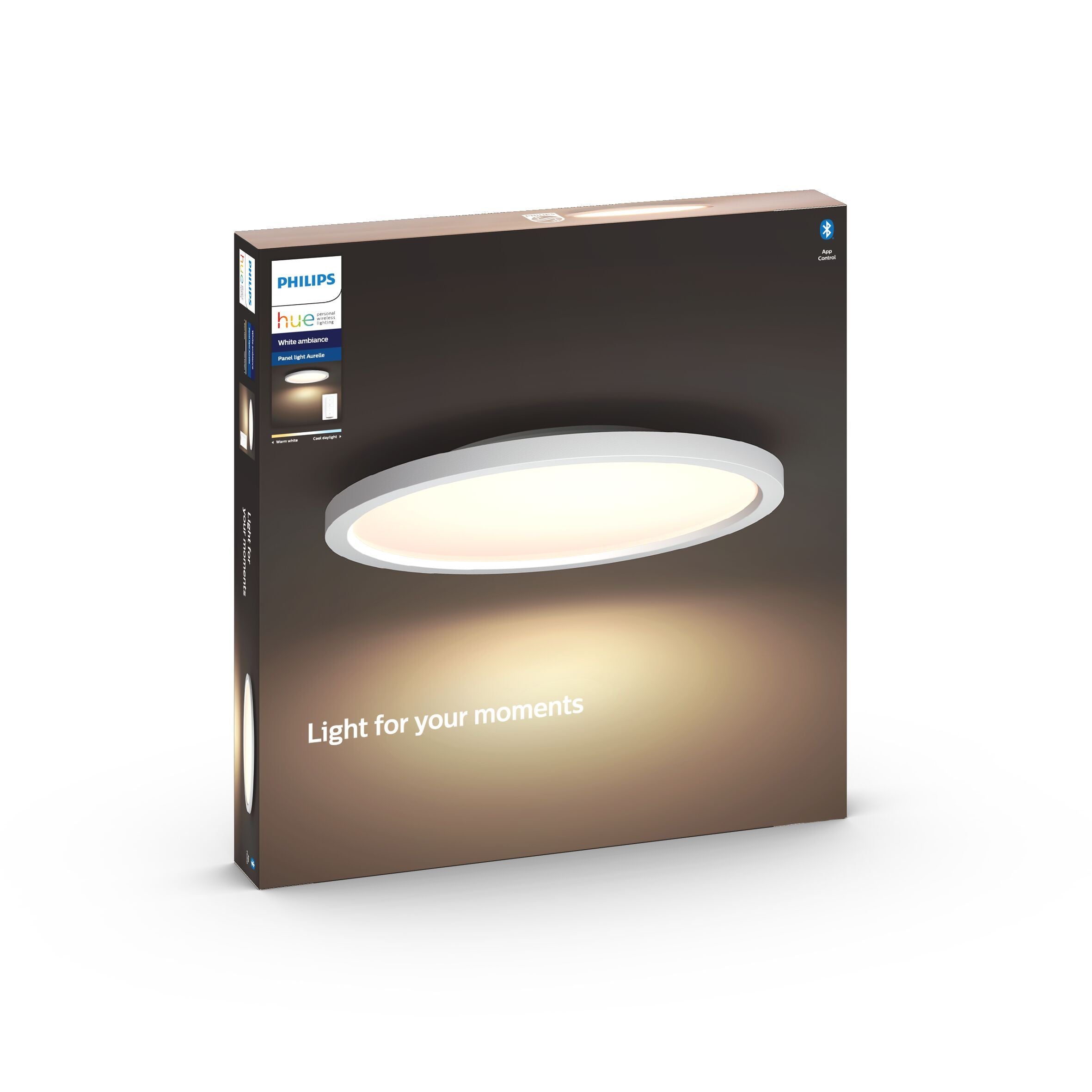 Philips hue AURELLE Wand- / Deckenleuchte - Weiss / B: 39.5 cm x T: 39.5 cm x H: 4.7 cm