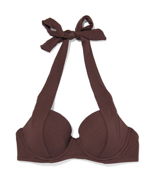 haut de bikini dos nu femme avec armature bonnet A-E marron foncé