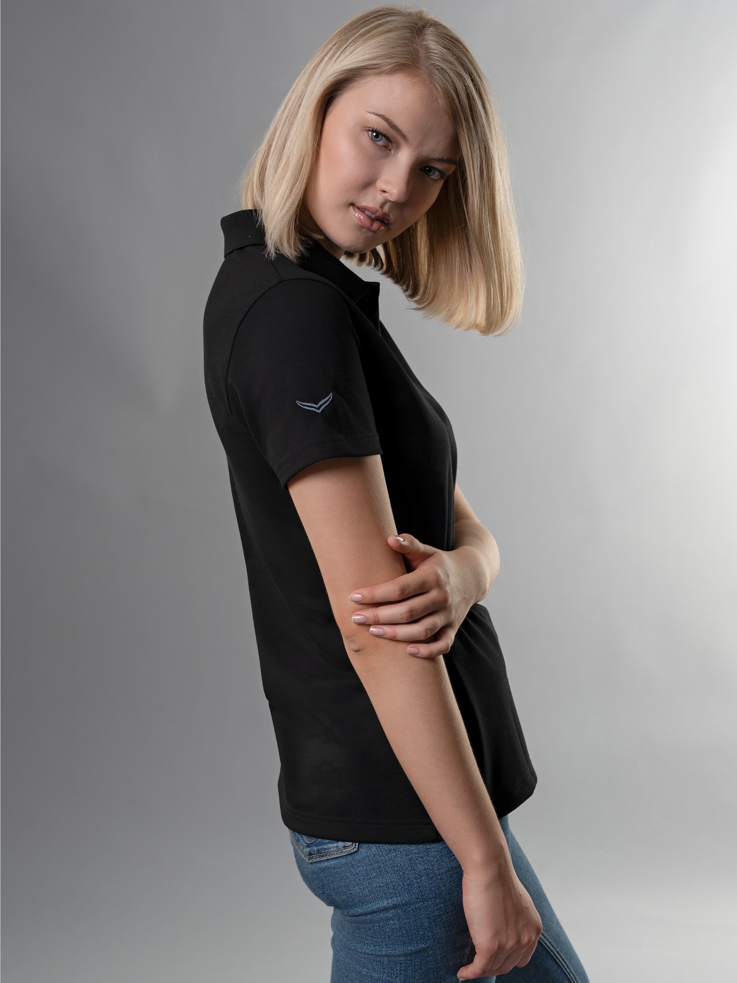 Poloshirt Slim Fit Schwarz