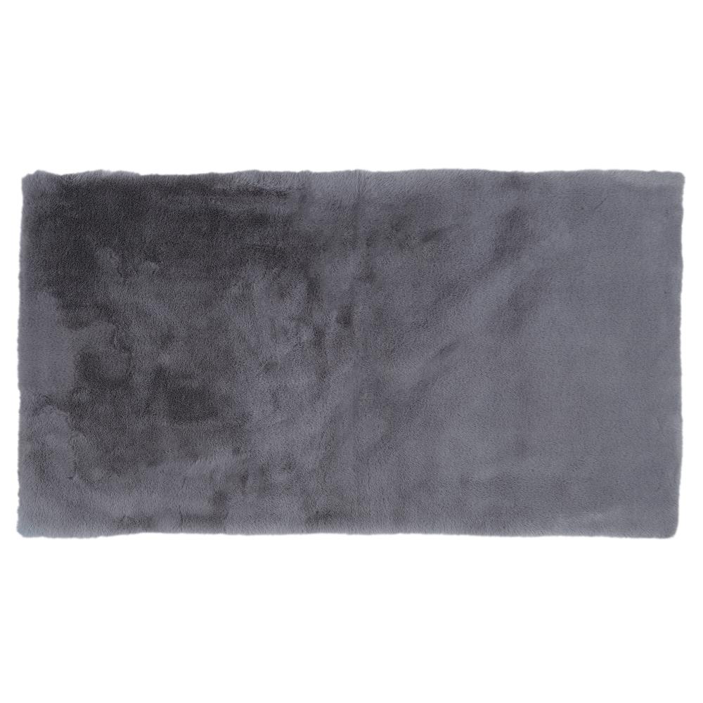 TAPIS IMITATION FOURRURE FIN GRIS 110X60CM