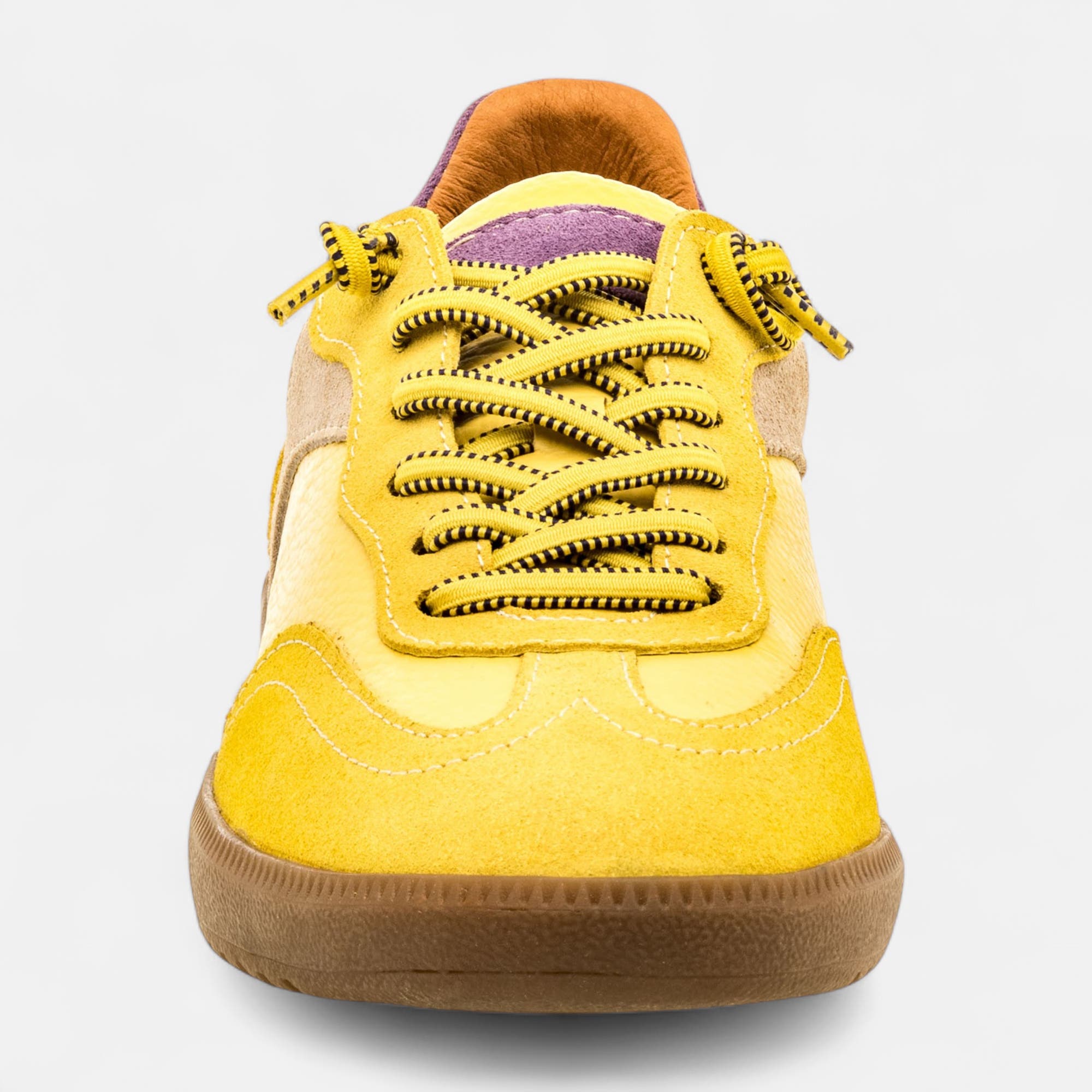 Baskets basses Femme en cuir jaune