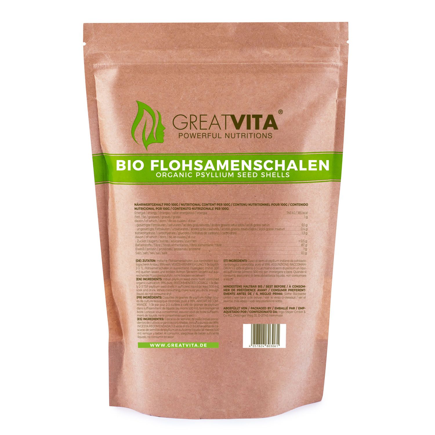 GreatVita Bio Flohsamenschalen