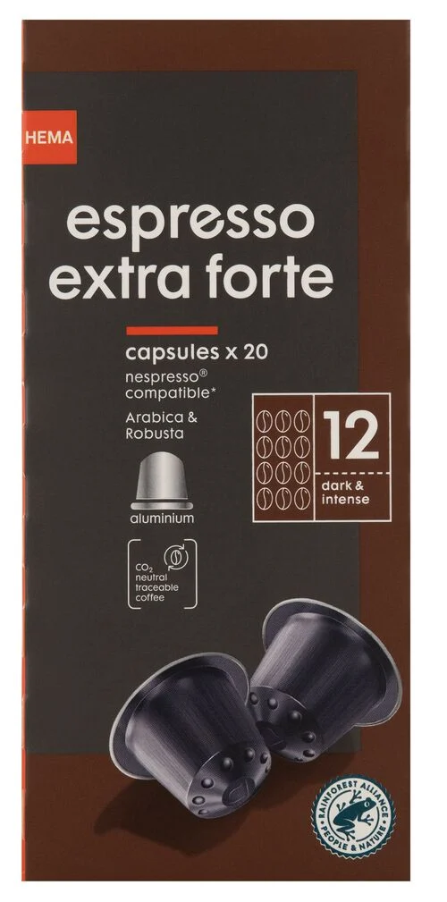 20 capsules de café extra forte
