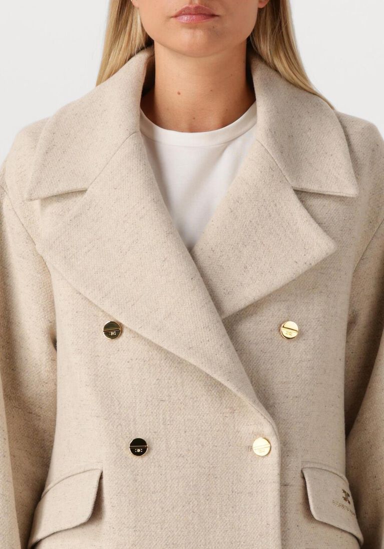 ecru elisabetta franchi trenchcoats coat