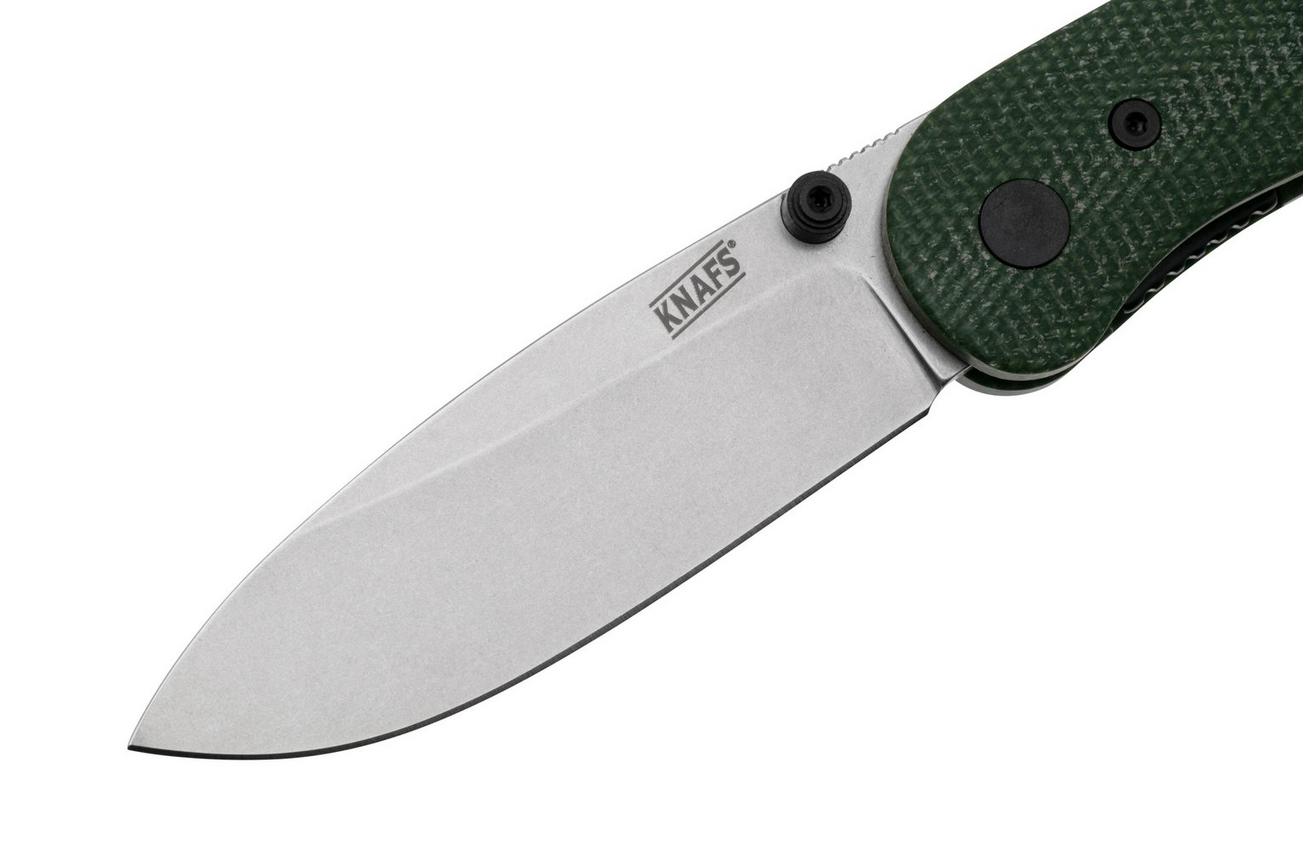 KNAFS Lander, KNAFS-00156, 14C28N, Contoured Green Canvas Micarta, zakmes