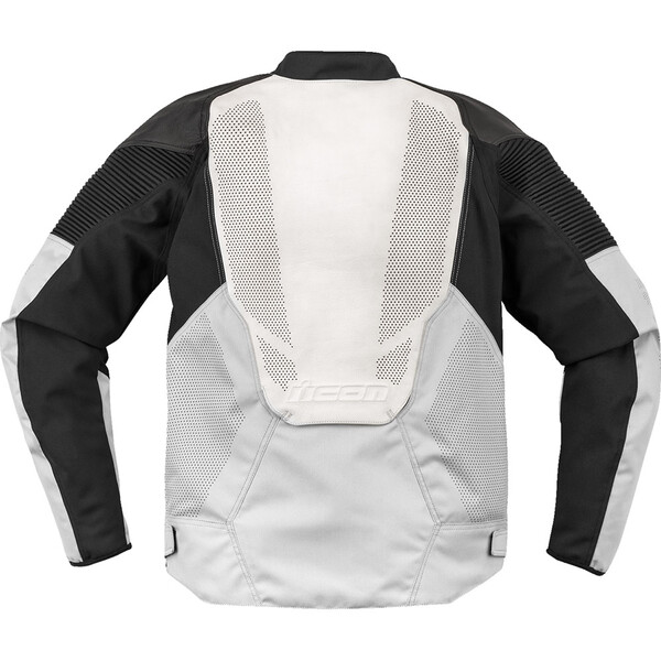 Icon - Blouson Overlord3™ Leather Blanc / Noir