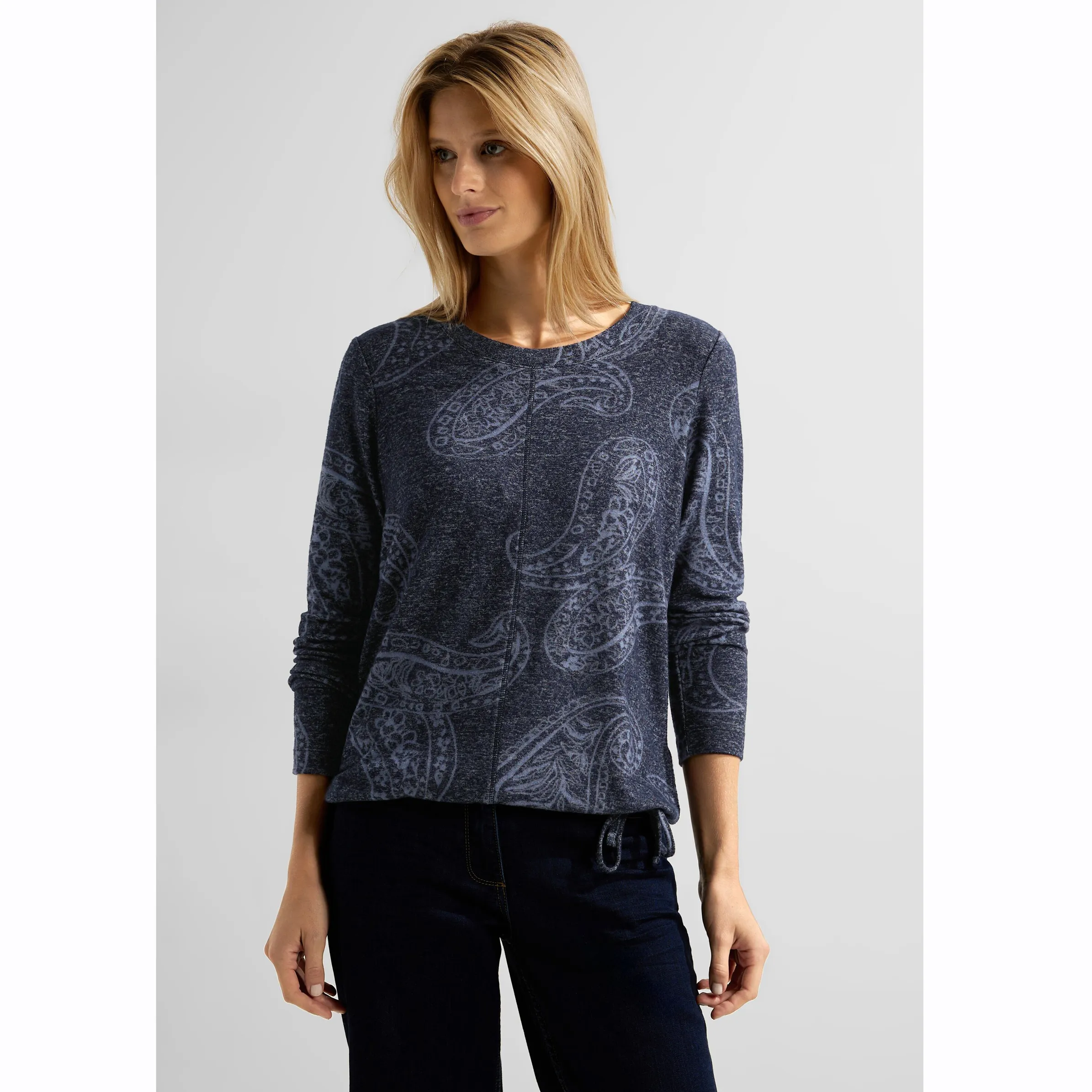 Damen Flauschshirt mit Paisleymuster