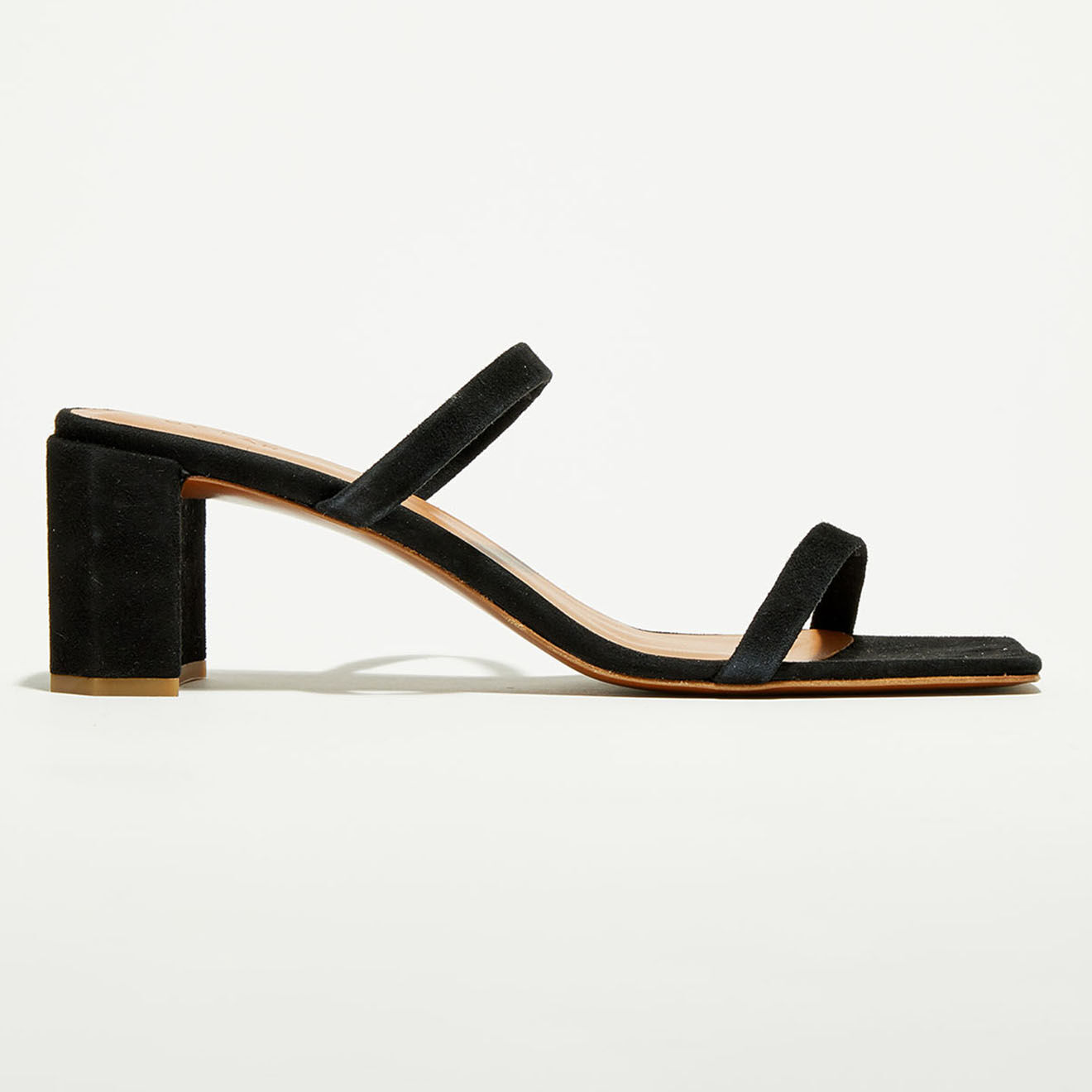 By Far Mules en Velours de Cuir Tanya noires - Talon 7 cm