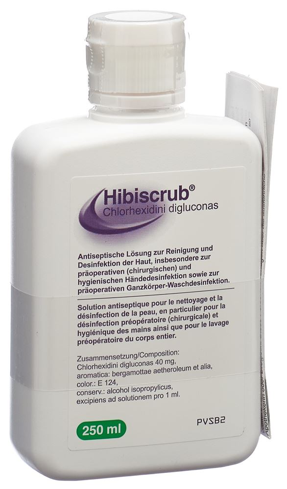 Hibiscrub Lös 4 % Fl 250 ml<br>250 ml, Flasche, Lösung zur Anwendung auf der Haut
