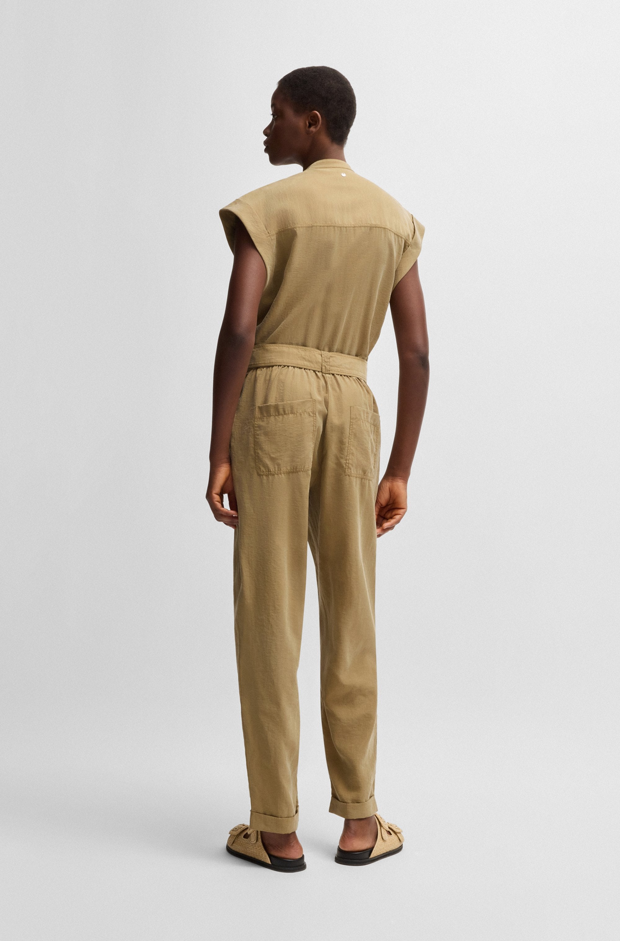 BOSS ORANGE Jumpsuit »Dridy Premium Damenmode« mit Gürtel, Pattentaschen