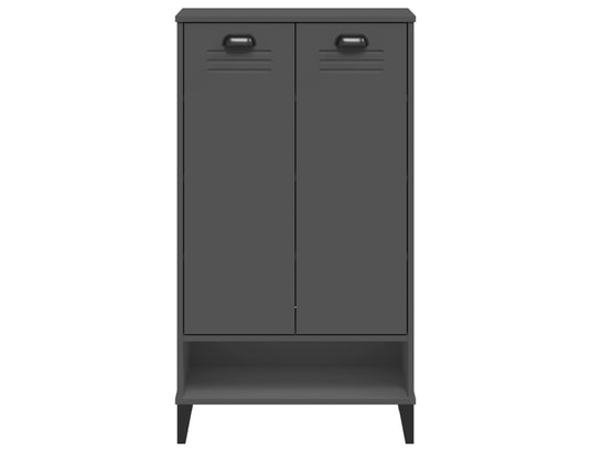 VIDAXL - Armoire à chaussures viken gris anthracite bois de pin solid...
