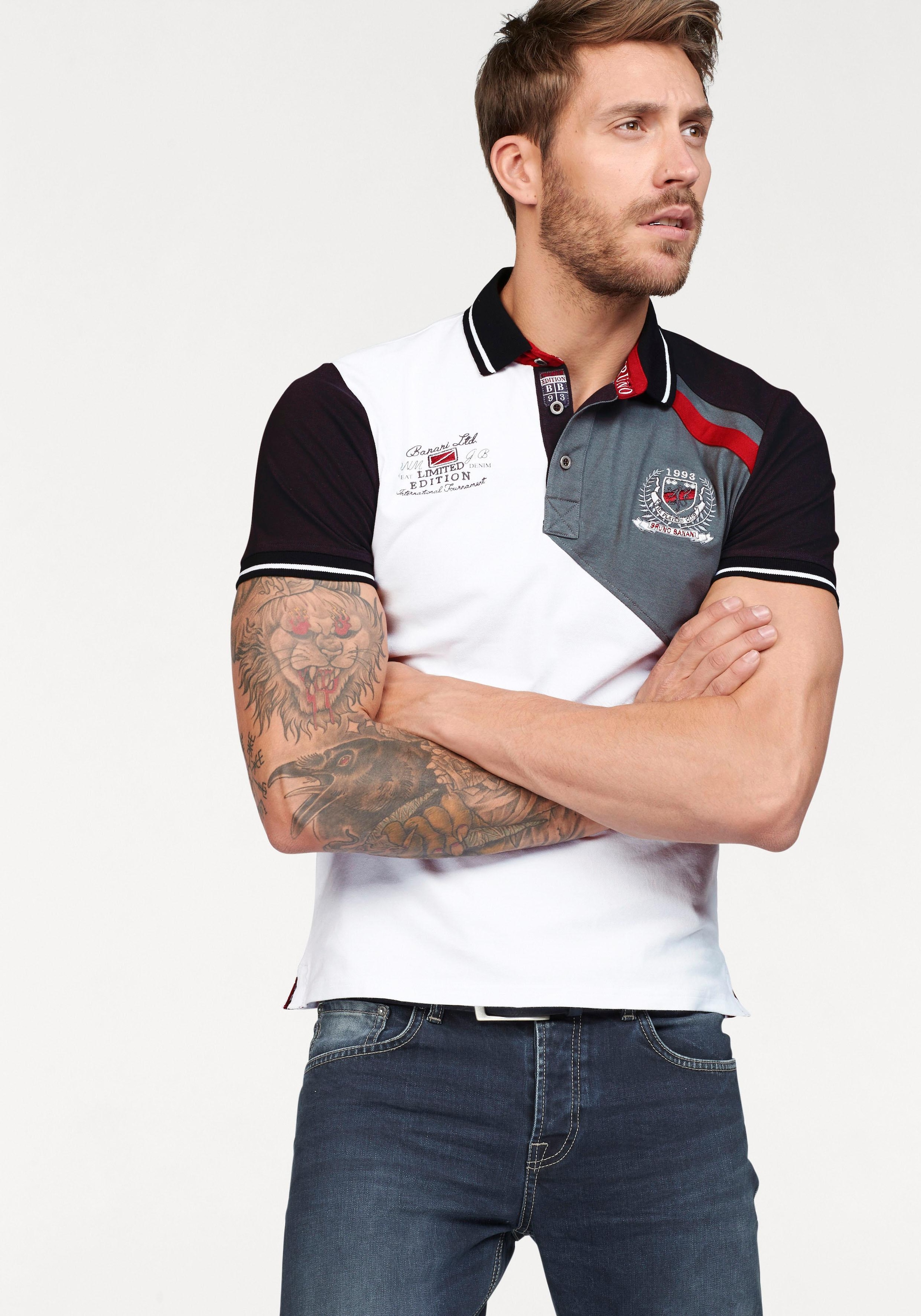 Bruno Banani Poloshirt , Kurzarm,  körpernahe Passform,  unifarben,  mit Polokragen