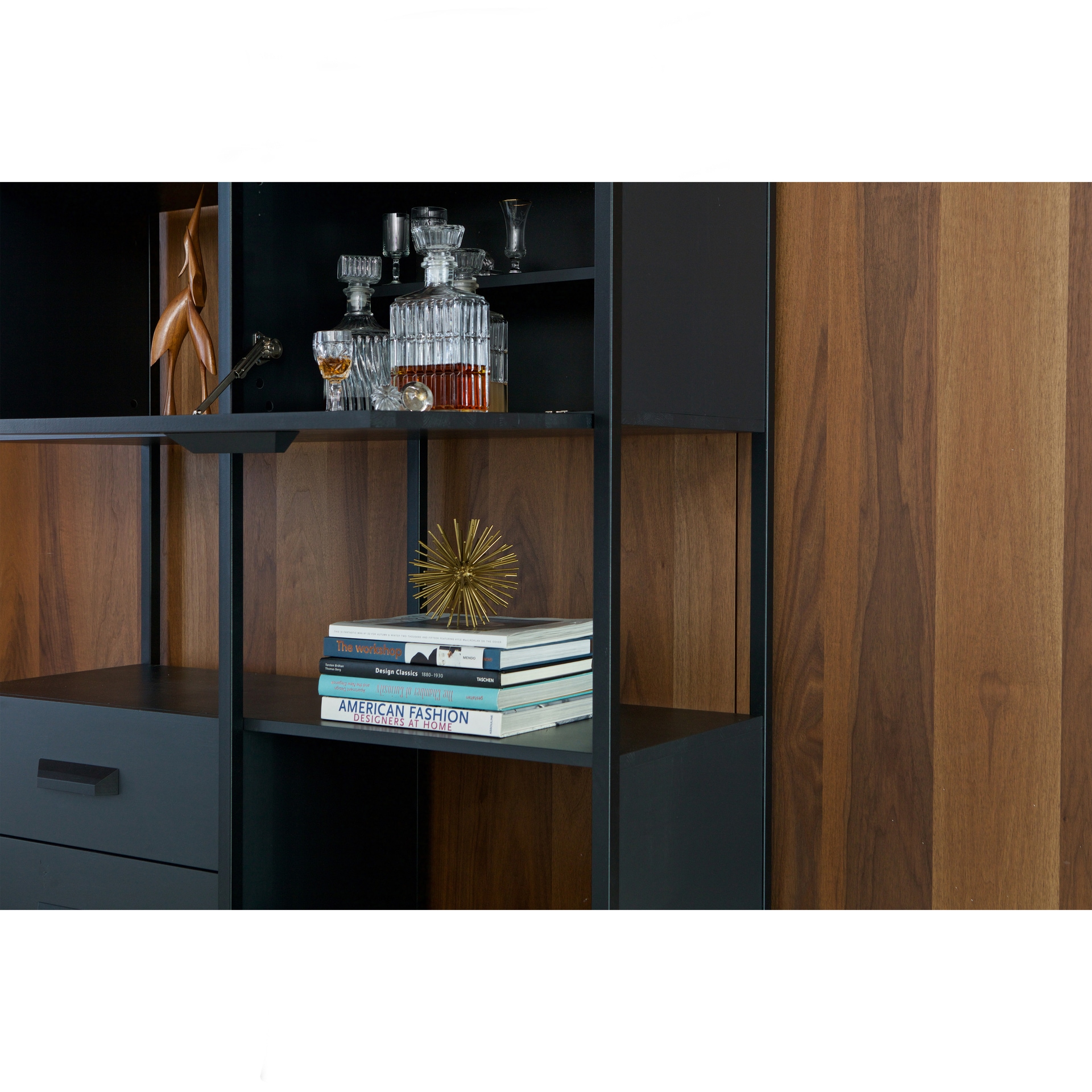 Regalschrank LEGACY 123 x 220 cm mattschwarz