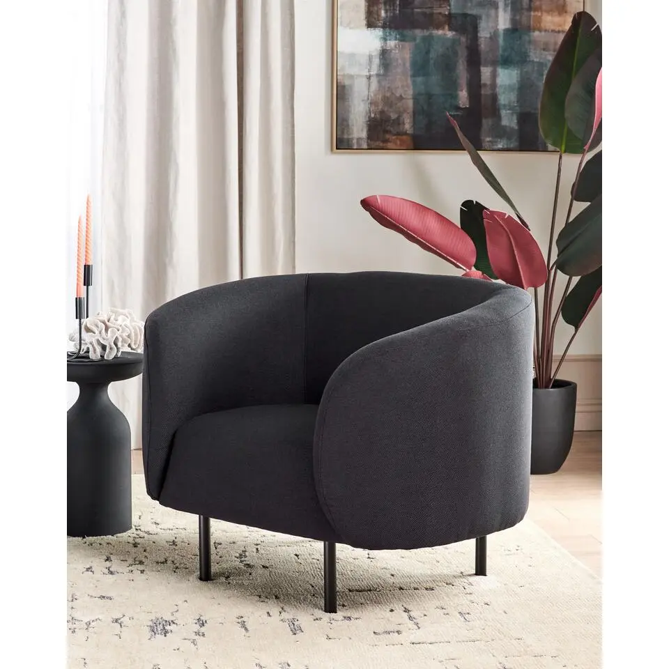 LOEN - Fauteuil - Zwart - Polyester