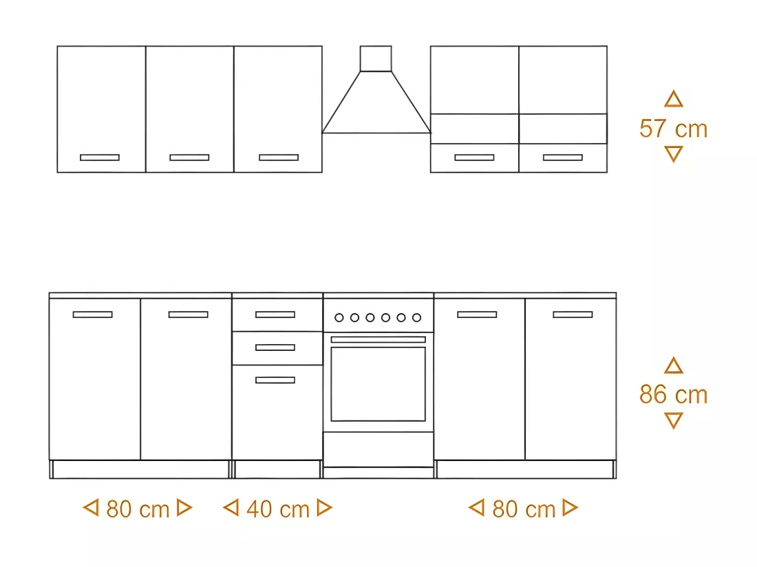 ELIF - Cuisine Complète Modulaire + Linéaire L 200 cm 6 pcs - Plan de travail INCLUS - Ensemble meubles armoires cuisine