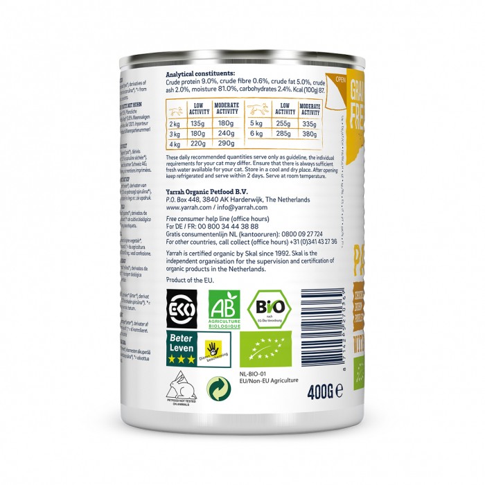 Yarrah pâtées bio - Lot 12 x 400g
