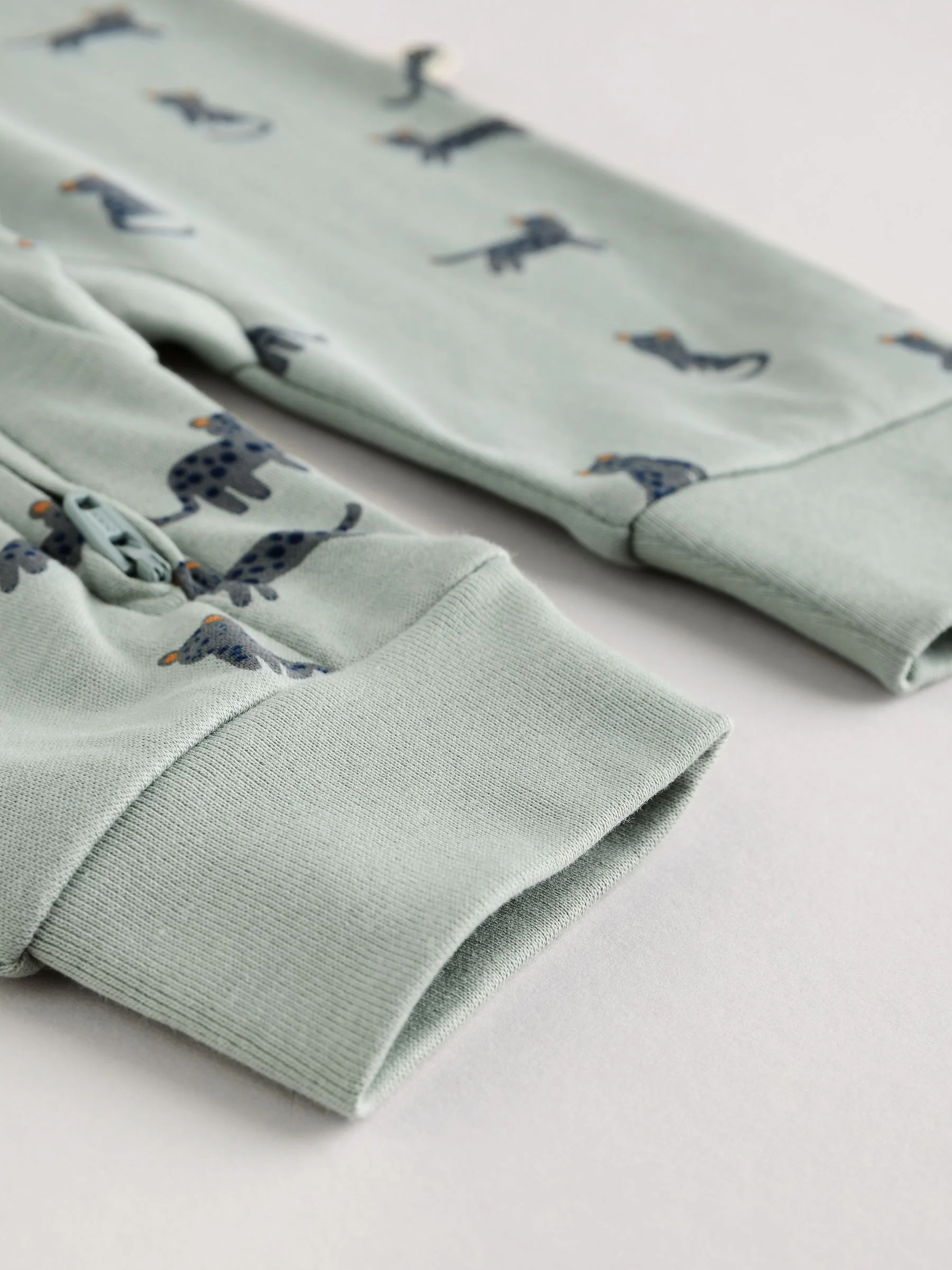 Blauwgroen - Verpakking van 3 baby-pyjama's met rits en print (0mnd -3jr)