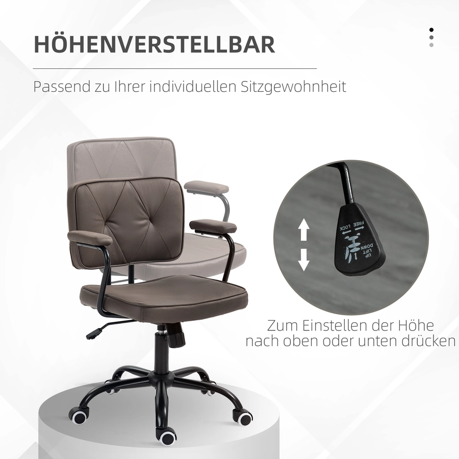 Vinsetto Bürostuhl mit Gaslift Höhenverstellung braun