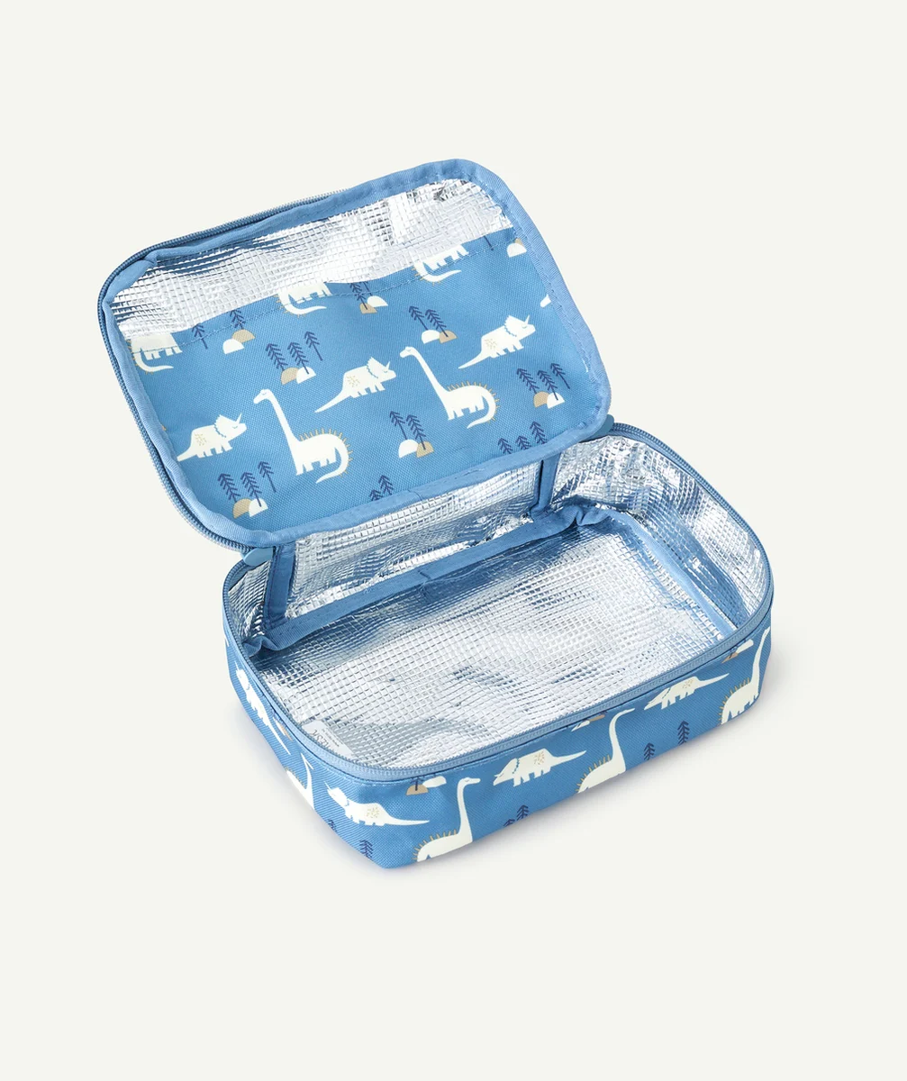 FRESKSAC ISOTHERME BLEU IMPRIMÉ DINOSAURES EN PLASTIQUE RECYCLÉ
