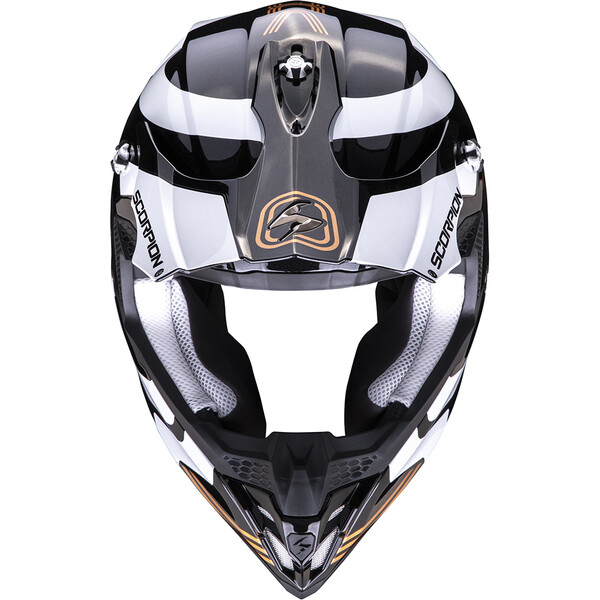 Scorpion - Casque VX-16 Evo Air Tub Noir Brillant / Blanc / Or