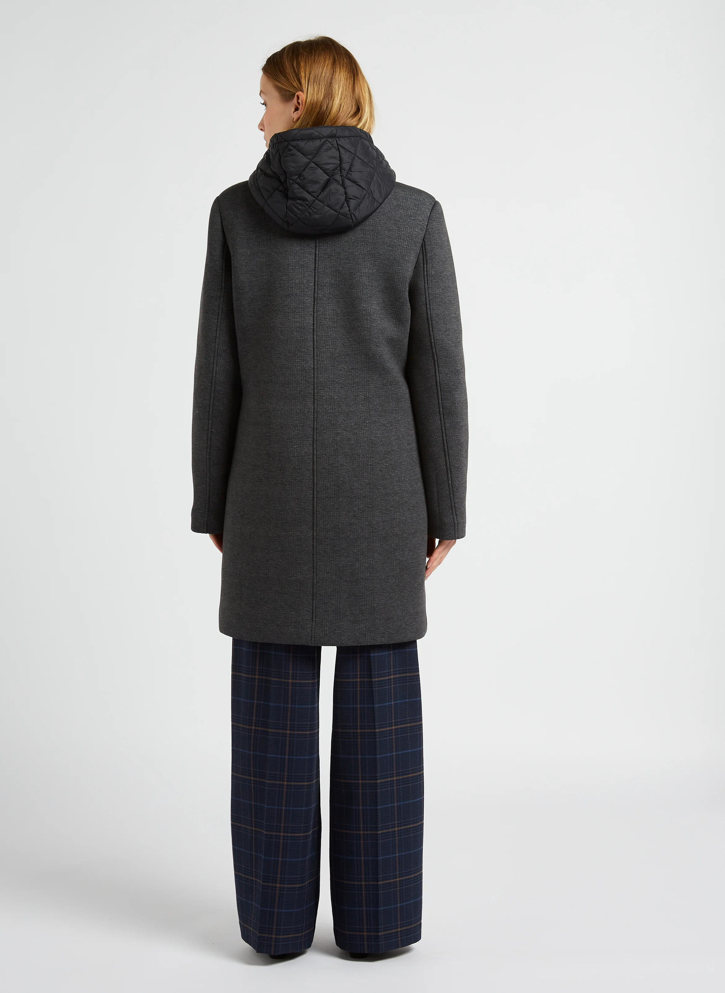 Manteau 2 en 1 imprimé à capuche| Gris
