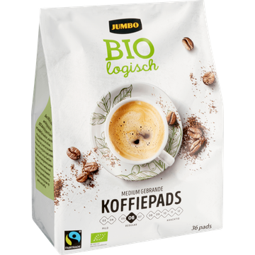 Jumbo Biologisch Medium Gebrande Koffiepads 36 Stuks
