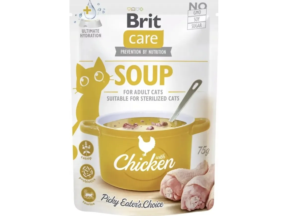 Brit Care vådfoder til katte kyllingesuppe 75 g