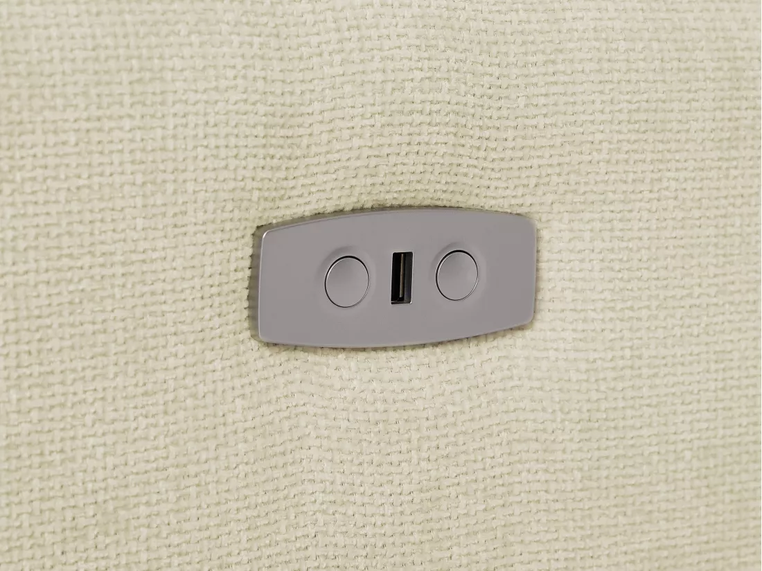 Canapé d'angle gauche relax électrique en tissu beige MOLPICA
