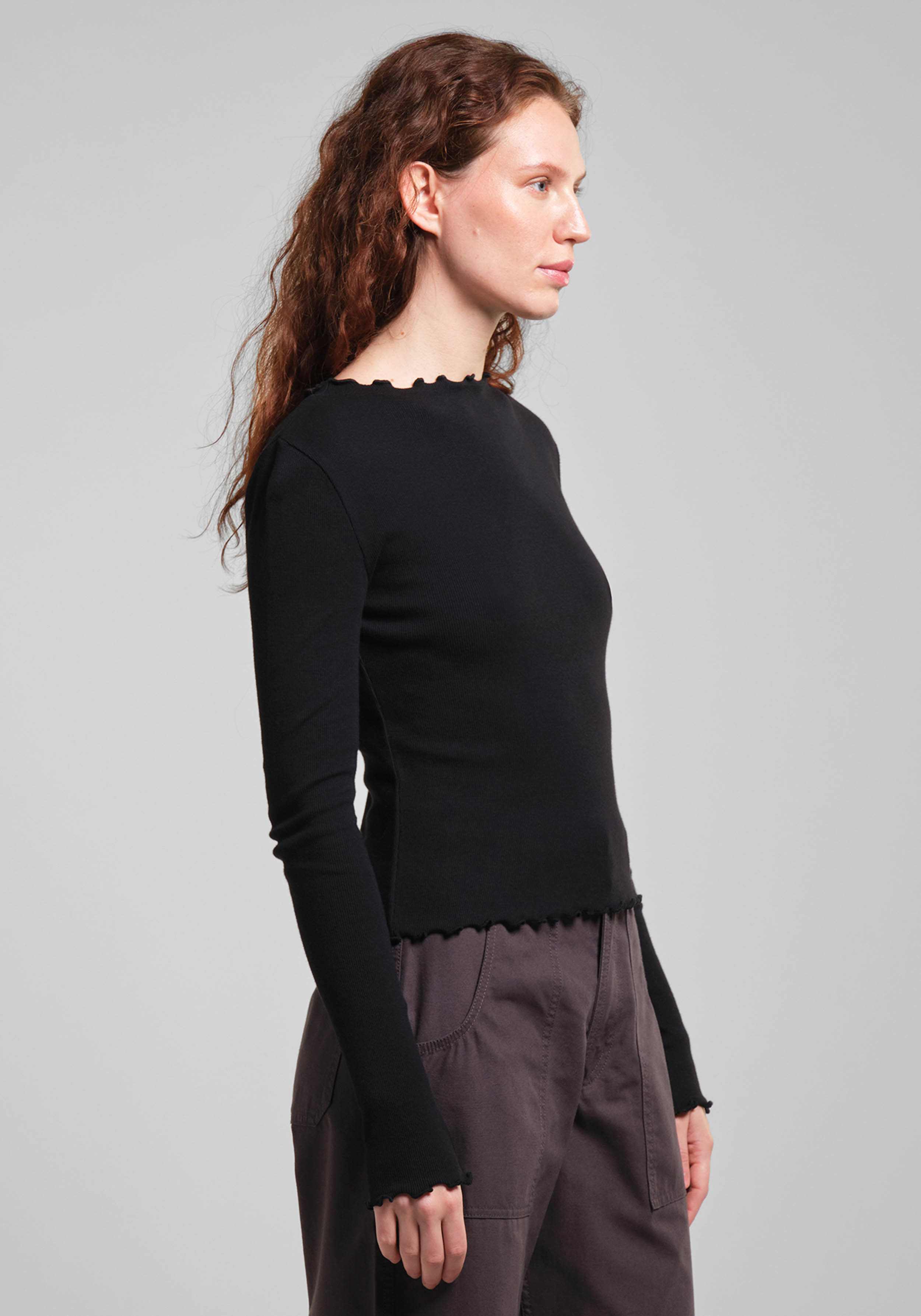 Dedicated Langarmshirt Ryd Rib Top Black
