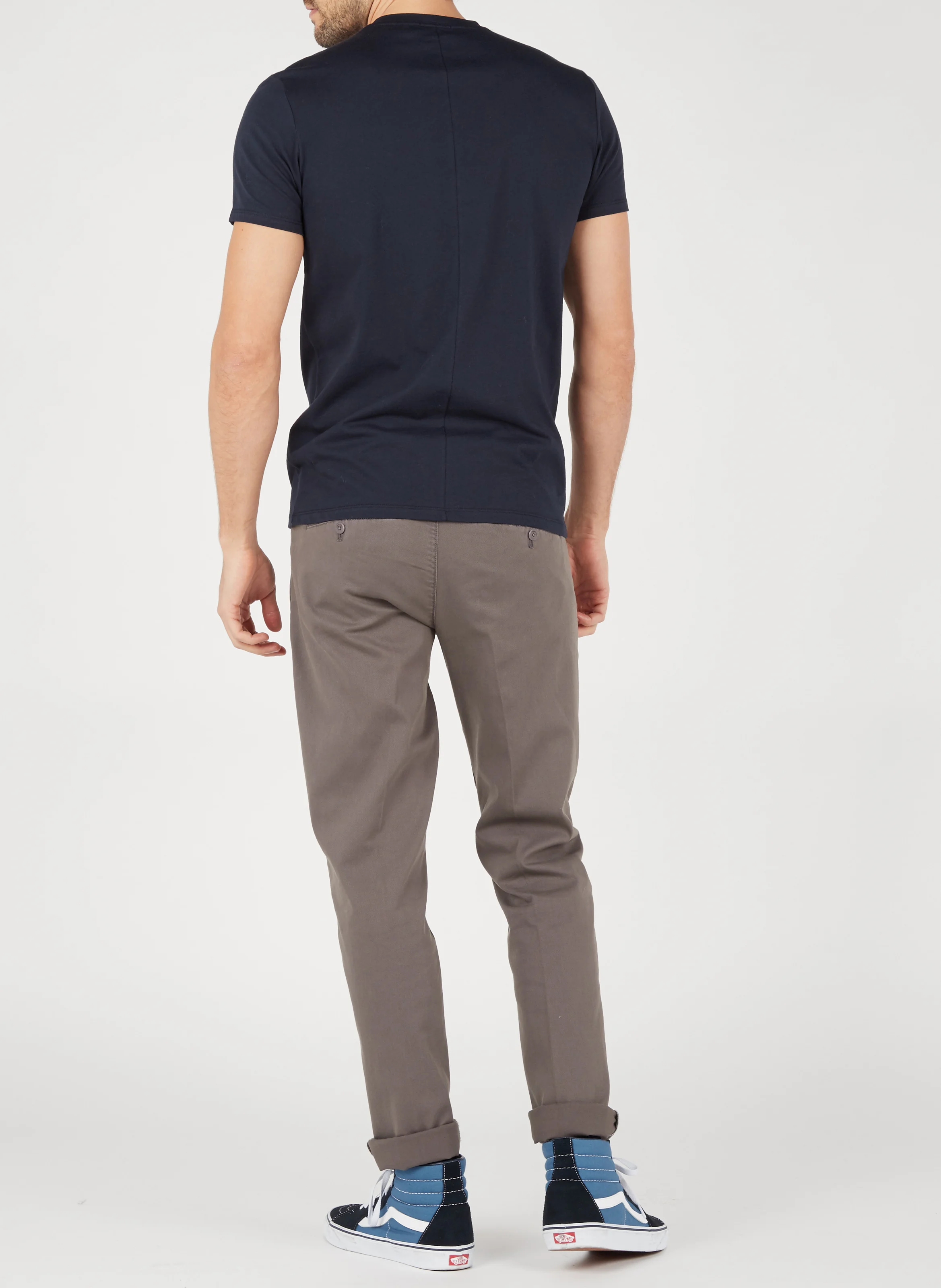 Chino slim-fit en coton mélangé | Gris