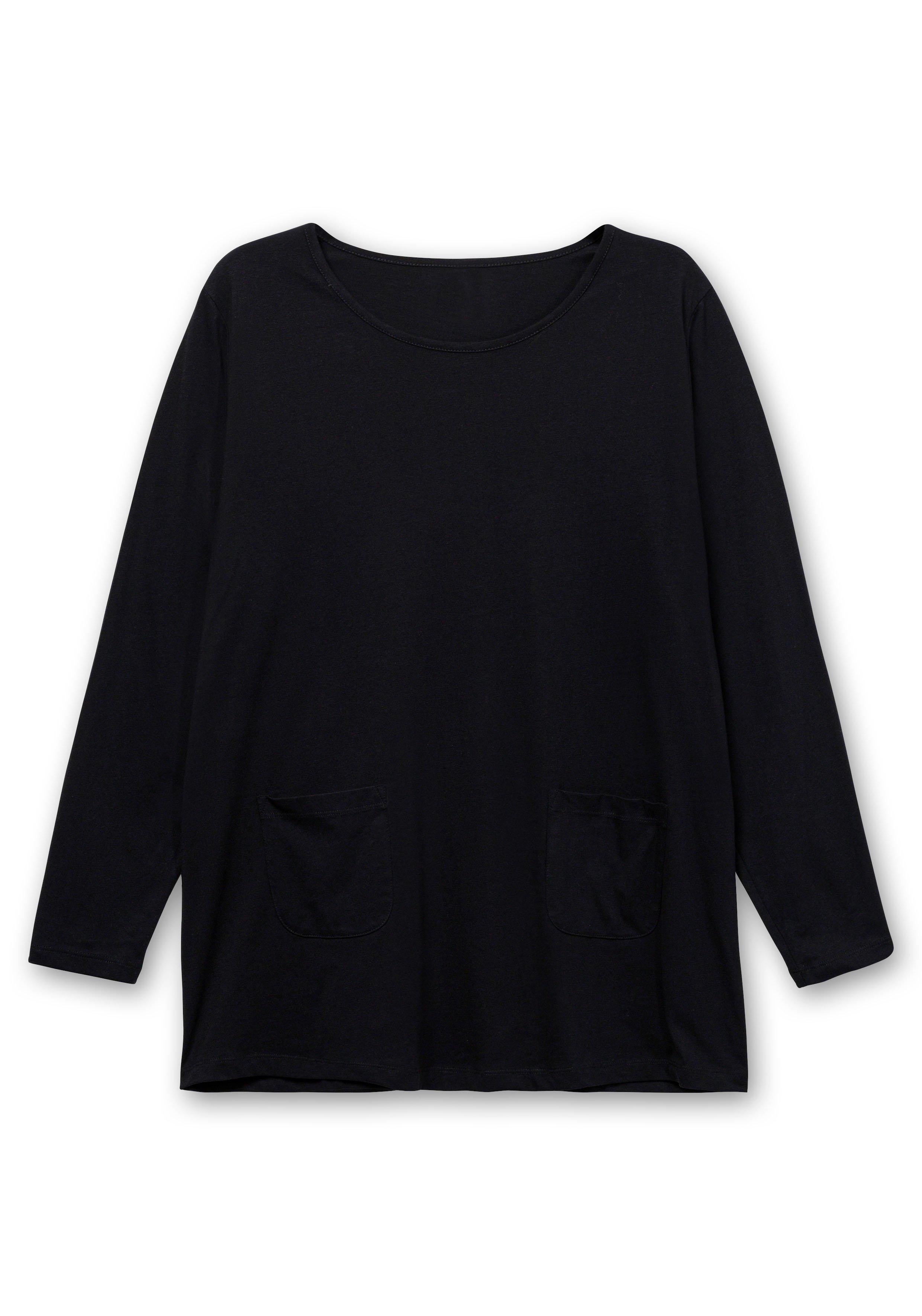 Longshirt mit aufgesetzten Taschen