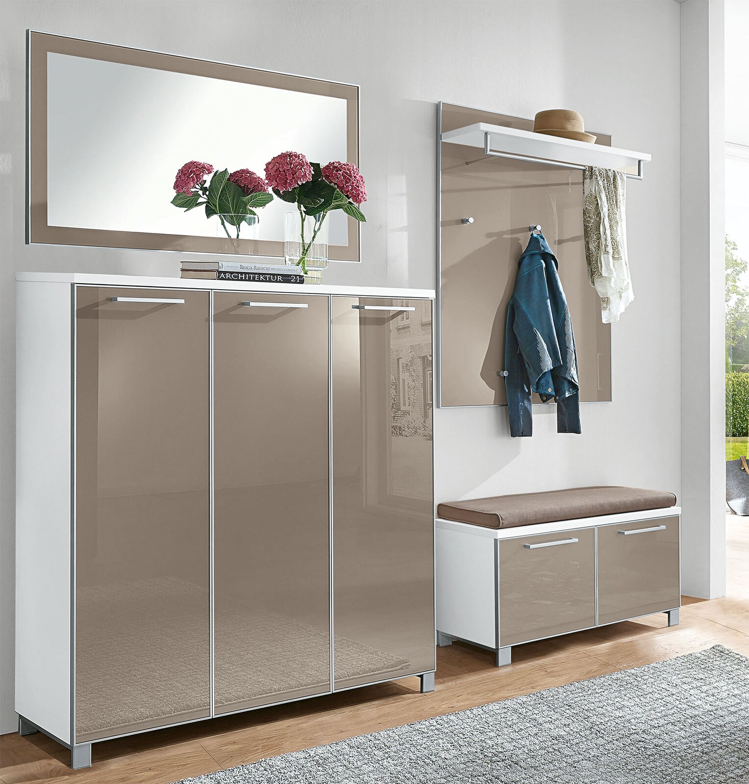 VOSS Spiegel SANTINA 120 x 60 cm Glasrahmen taupe