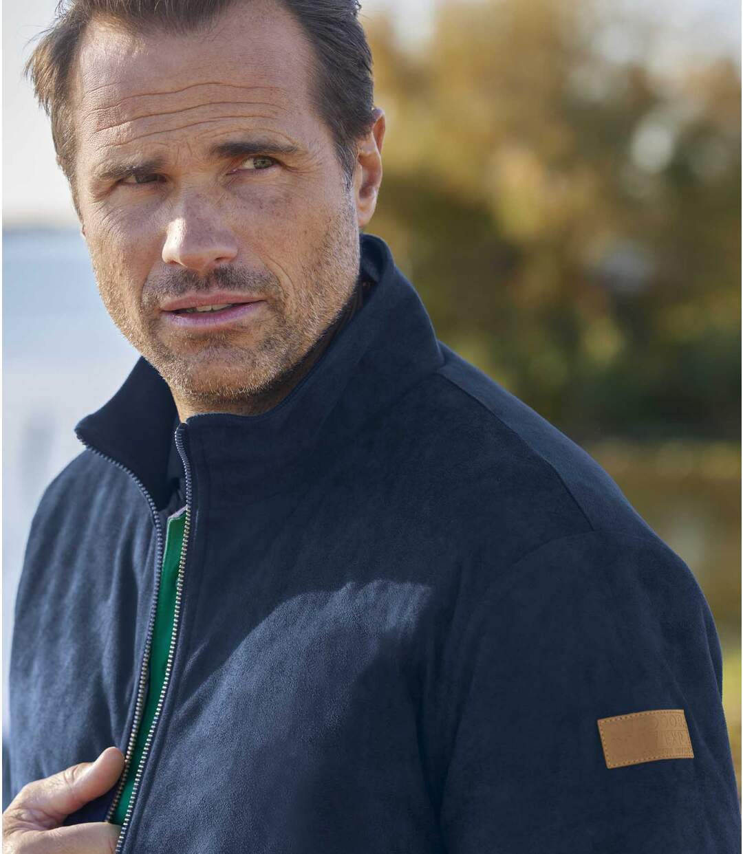 Blouson Suédine Façon Daim Intérieur Matelassé