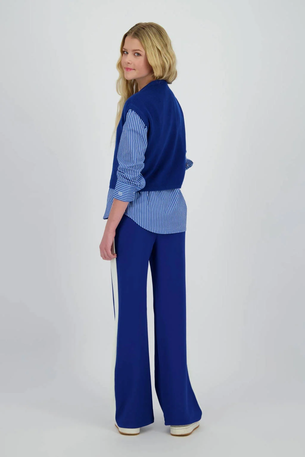 Raizzed wide leg casual broek blauw