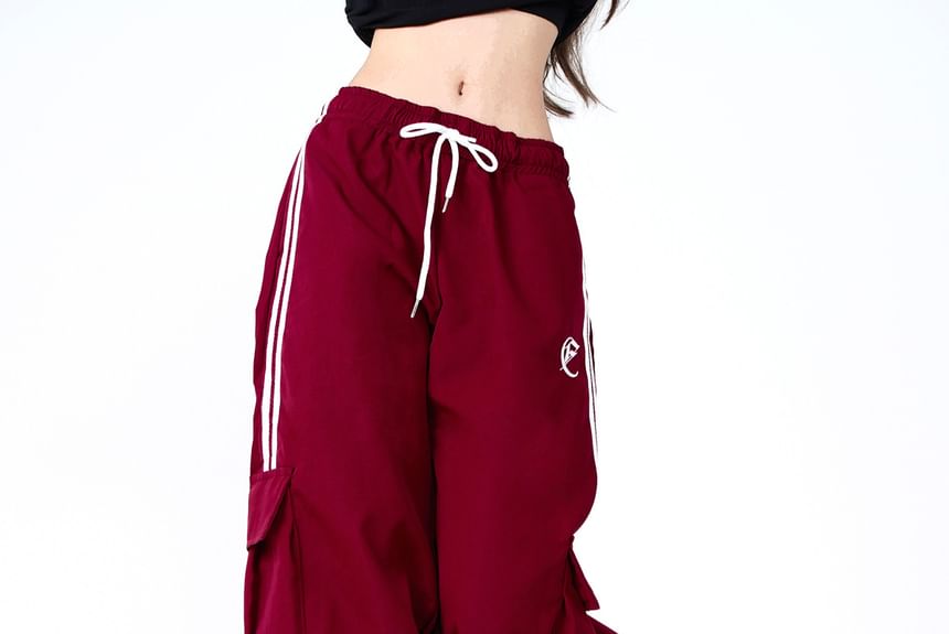 Rosesand - Lage taille, gestreepte, losse, wijde joggingbroek met zakken