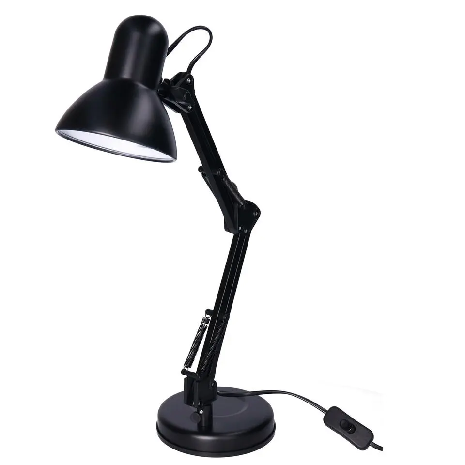 Gerimport Bureaulamp - zwart - metaal - verstelbaar - 37 x 42 cm