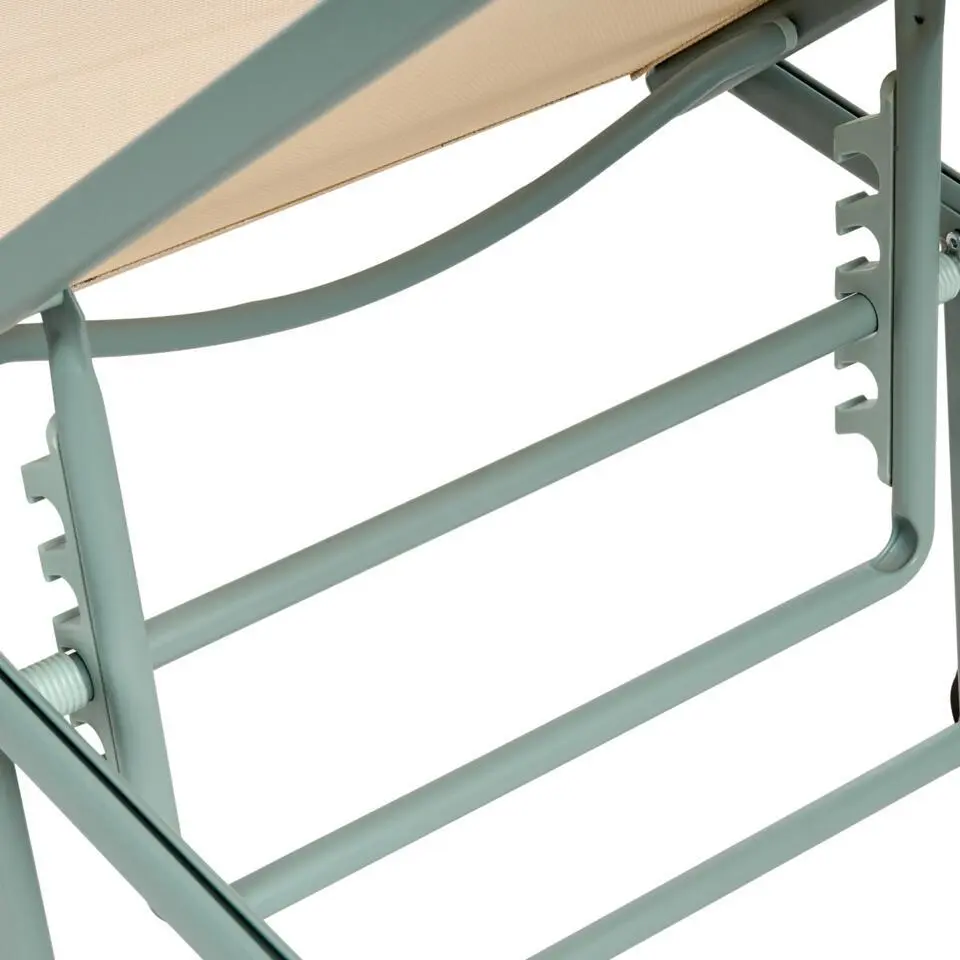SORONI - Ligstoel set van 2 - Groen/Beige - Staal