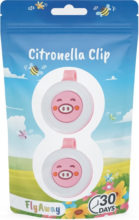 FLYAWAY Citronella-Clip<br>2 Stück, Beutel, Pig Duopack