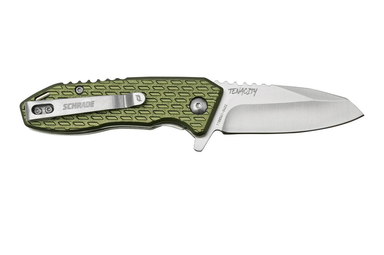 Schrade Tenacity 1159317, groen aluminium, zakmes