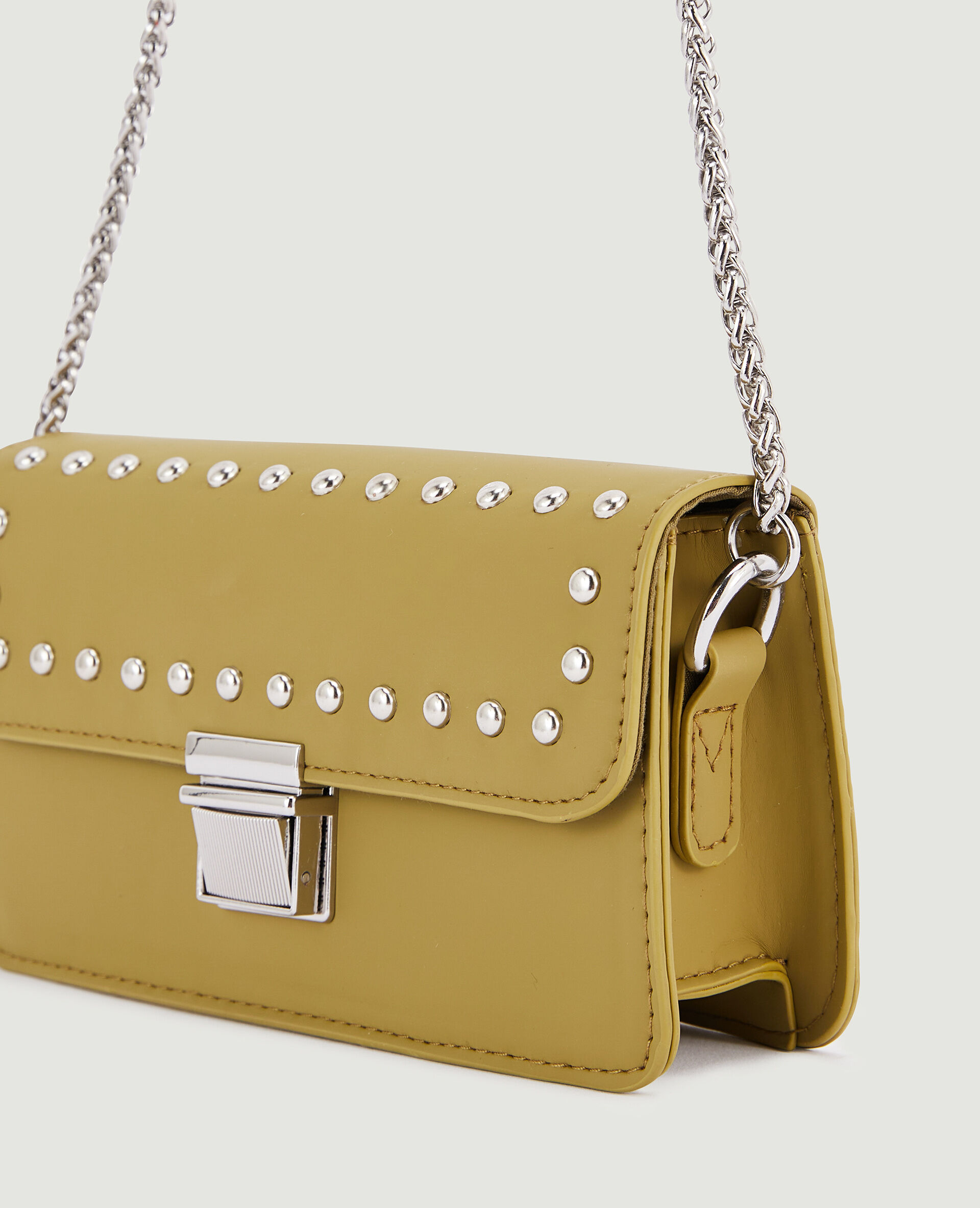 Mini sac rigide avec clous - Vert olive