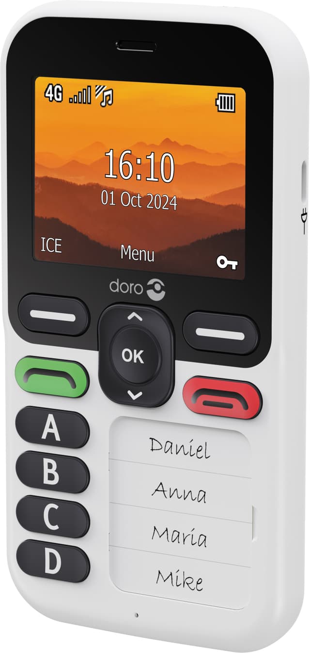 Doro Leva X10 mobiltelefon (hvid/sort)