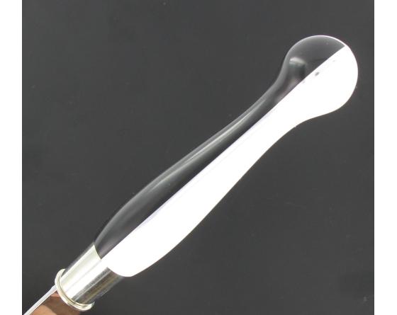 Nontron Virole n° 25 - Boule le Taiji - Manche Corian Blanc et noir, insert Aluminium Couteaux de Poche par Nontron
