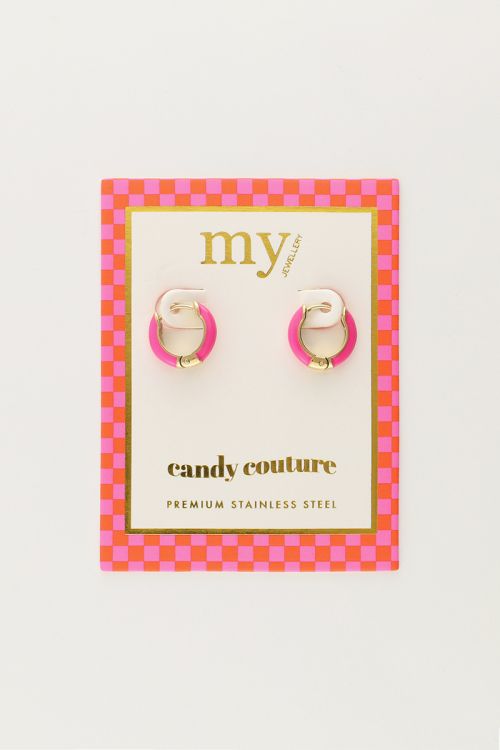 Candy oorringen klein roze