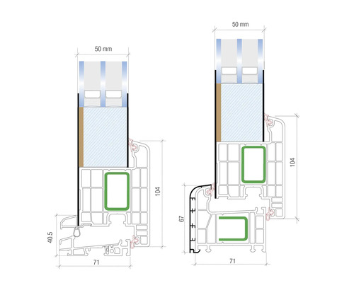 Voordeur aluminium/PVC Smart A400 2.0 RC2 wit 1000 x 2100 links incl. montageset, kruk, profielcilinder incl. 3 sleutels