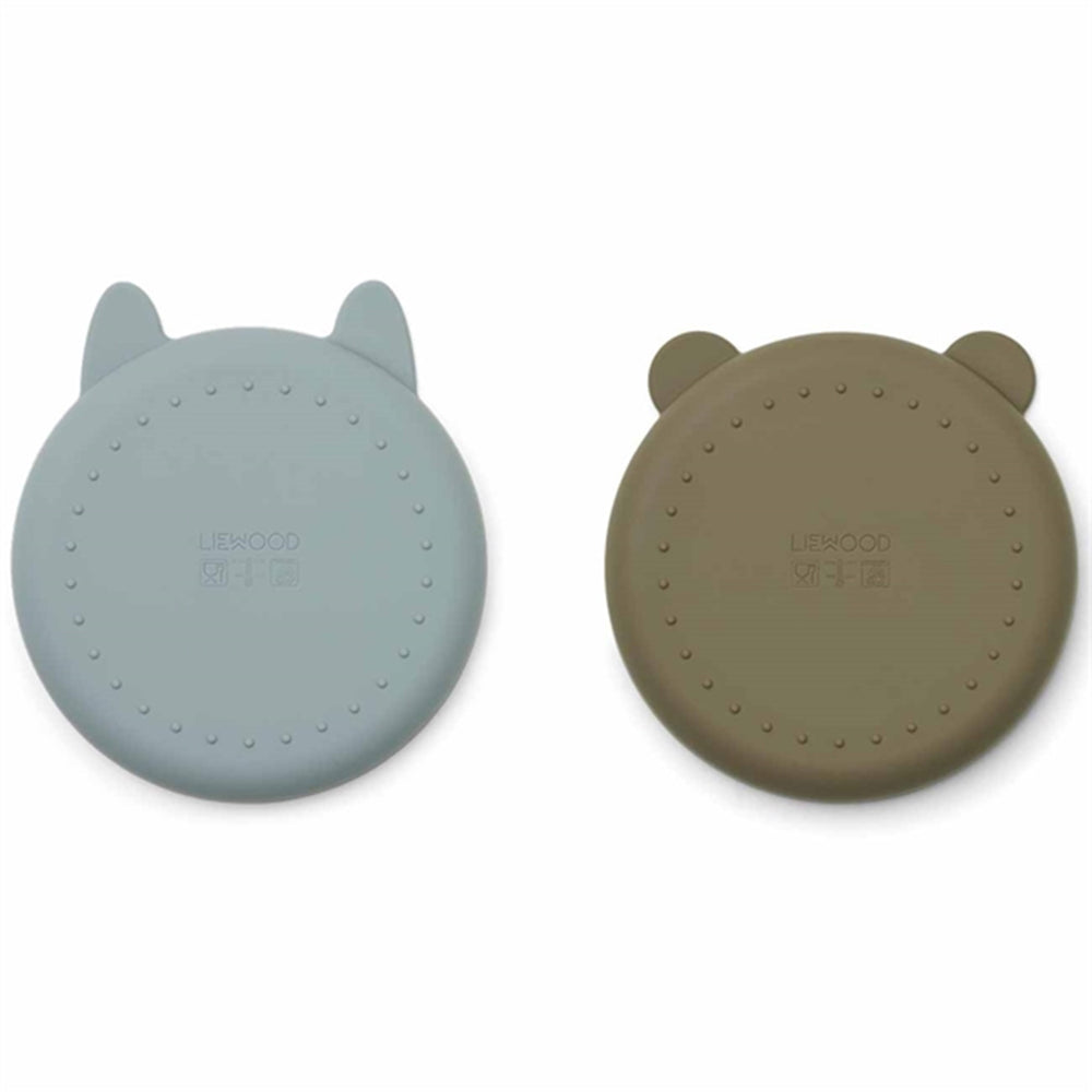 Olivia Plate 2-Pack Blue Fog/Khaki Mix - LieWood
