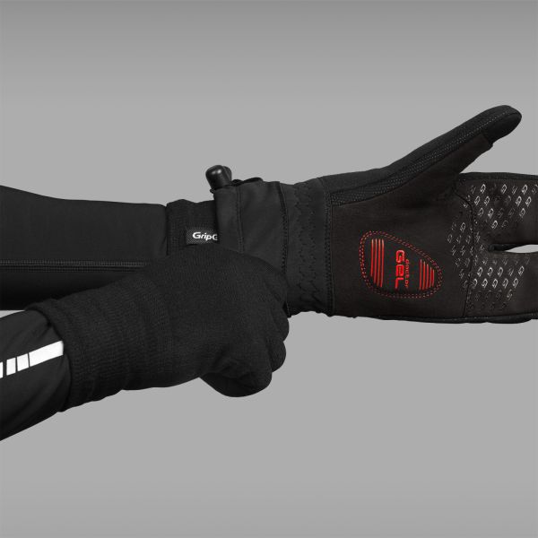 GripGrab Merino Wool Liner Inderhandsker, Black