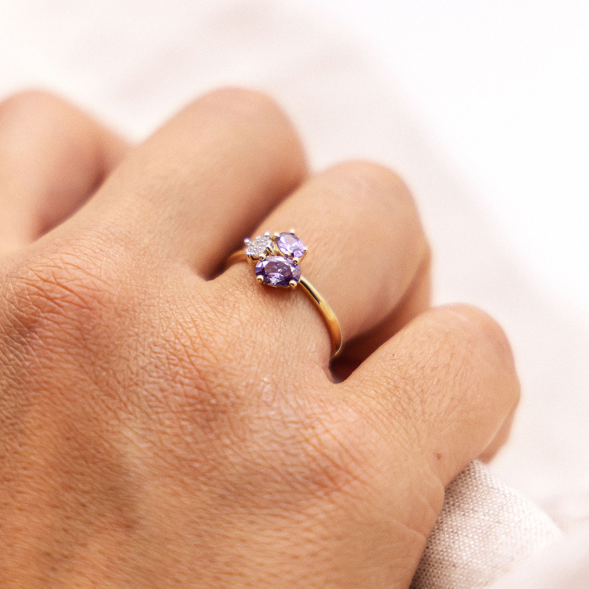 Fascination by Ellen K. Ring Gold 375 mit echtem Amethyst + Zirkonia