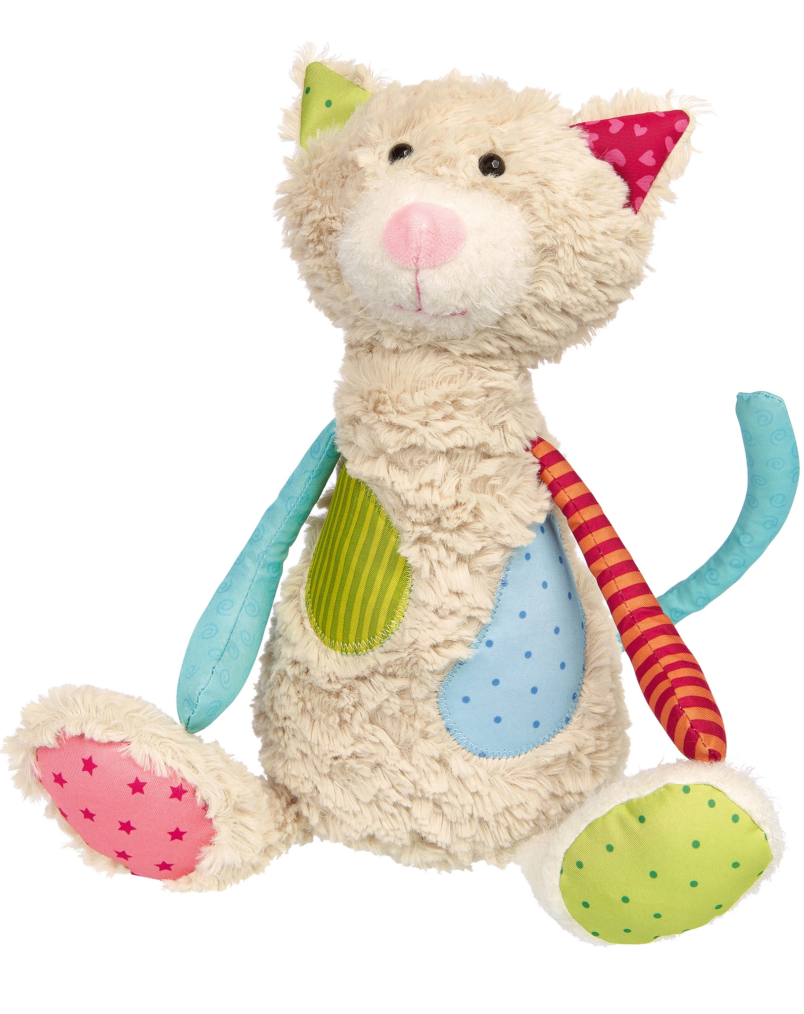 Patchwork Kuscheltier KATZE in bunt