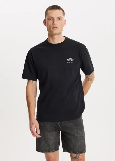 T-shirt met print bloemen zwart (ZWART)