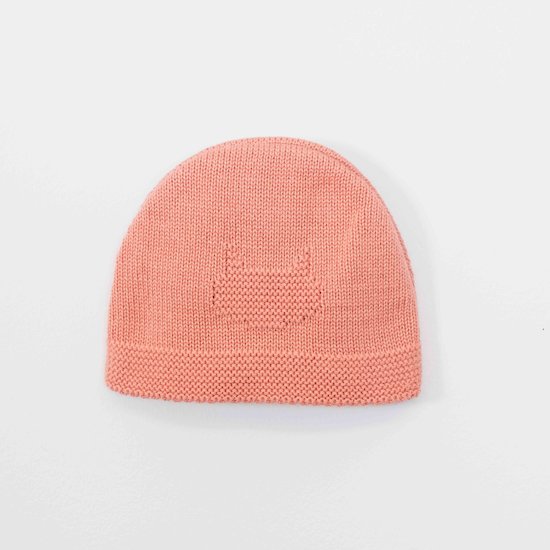 Bonnet Tricot Petits Chats   Bouton de rose        de               La Manufacture de Layette